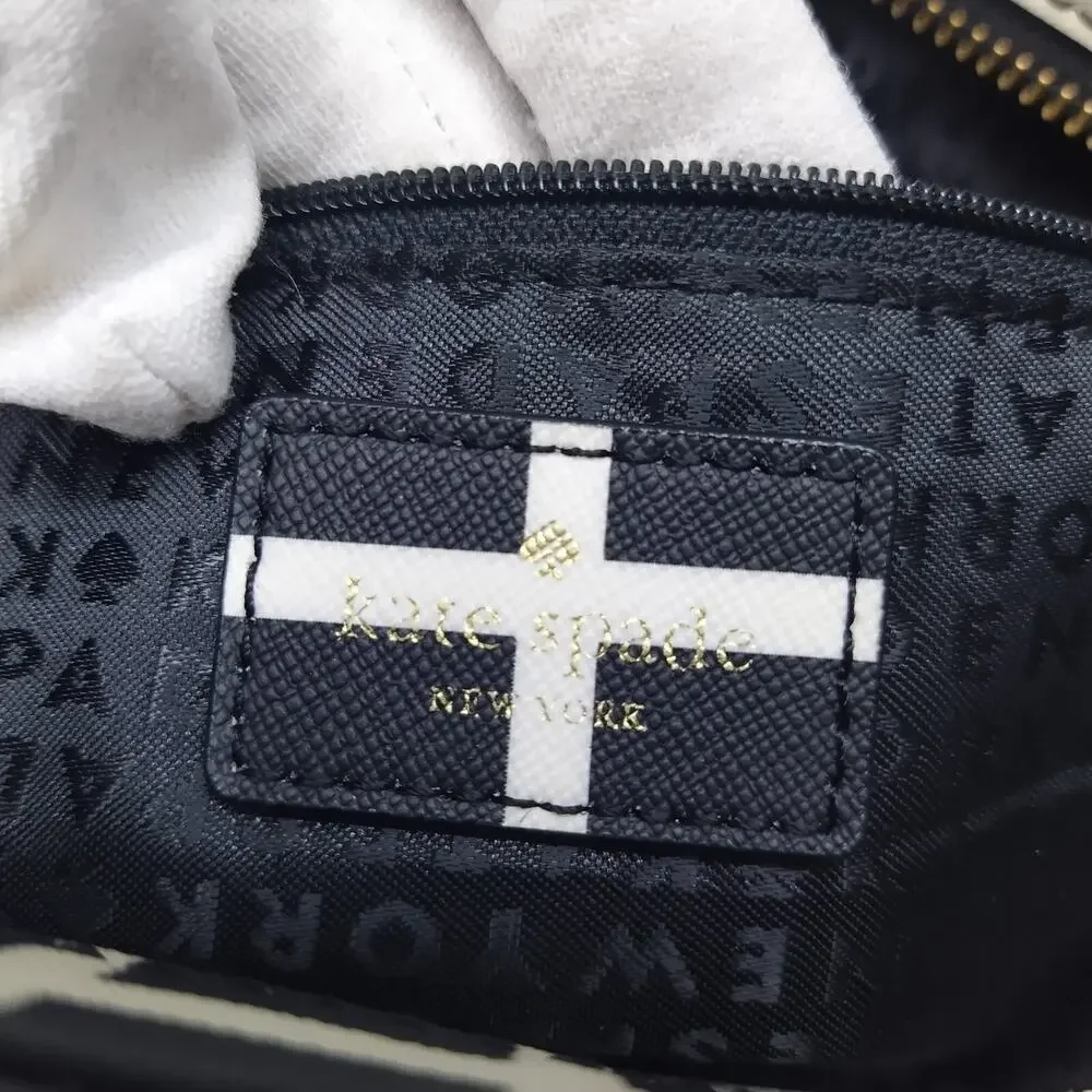 Kate Spade Dally Laurel Way Black White Double Handle Zipper Tote Bag